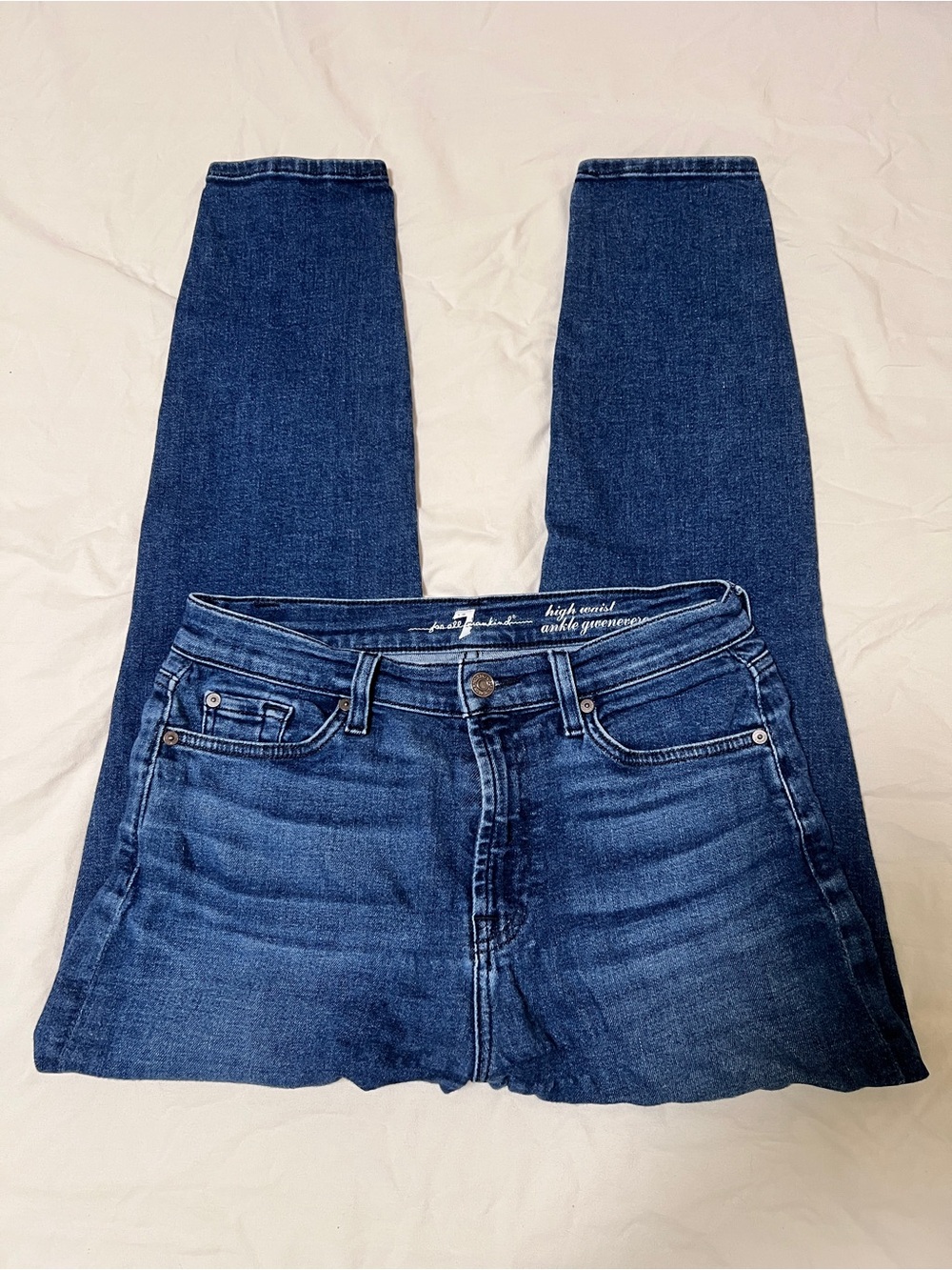 7 For All Mankind Dark Wash High Rise Ankle Gwenevere Skinny Jeans Size 29